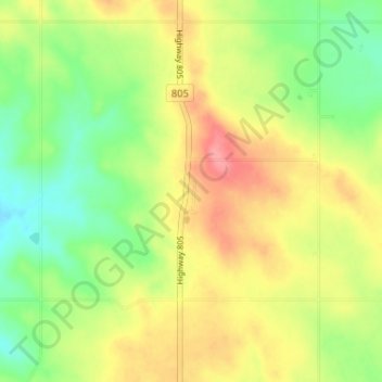 Mapa topográfico Wimborne, altitude, relevo