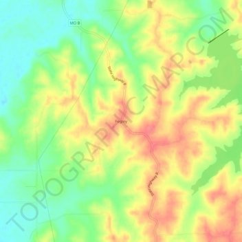 Mapa topográfico Fegley, altitude, relevo
