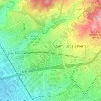 Mapa topográfico Walden 7, altitude, relevo
