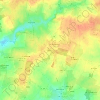 Mapa topográfico Le Vivier, altitude, relevo