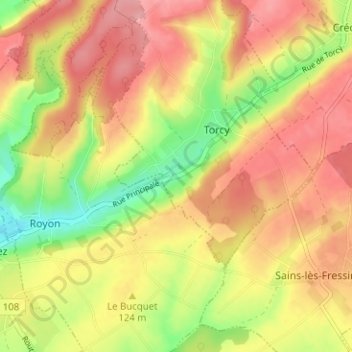 Mapa topográfico La Grande-Rue, altitude, relevo
