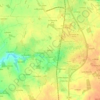 Mapa topográfico Beaupré, altitude, relevo