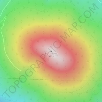 Mapa topográfico Black Butte, altitude, relevo
