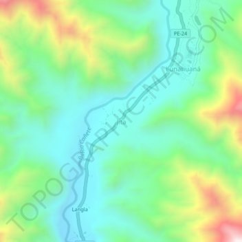 Mapa topográfico Jita, altitude, relevo