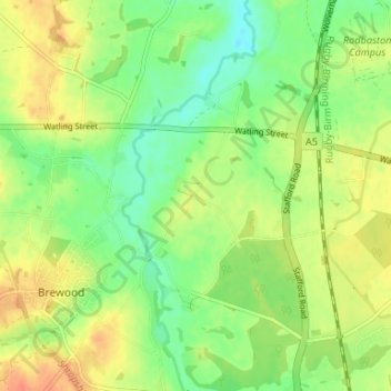 Mapa topográfico Clay Gates, altitude, relevo