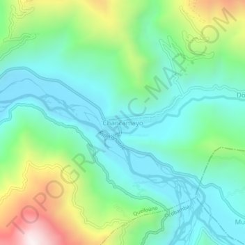 Mapa topográfico Chancamayo, altitude, relevo