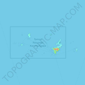 Mapa topográfico Pulau Menyawakan, altitude, relevo
