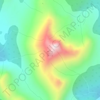 Mapa topográfico Mount Dalton, altitude, relevo