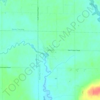 Mapa topográfico Falmouth, altitude, relevo