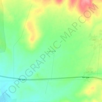 Mapa topográfico Qal`at Hadid, altitude, relevo