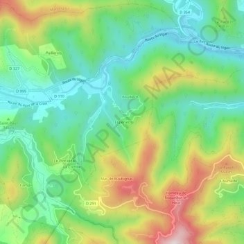 Mapa topográfico Esperies, altitude, relevo