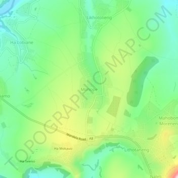 Mapa topográfico Mohope, altitude, relevo