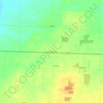 Mapa topográfico East Townsend, altitude, relevo