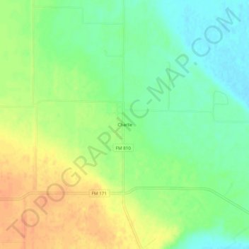 Mapa topográfico Charlie, altitude, relevo