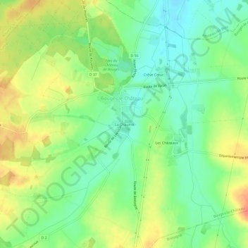 Mapa topográfico La Chaume, altitude, relevo