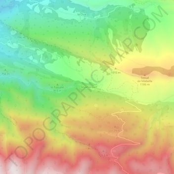 Mapa topográfico Alsamora, altitude, relevo