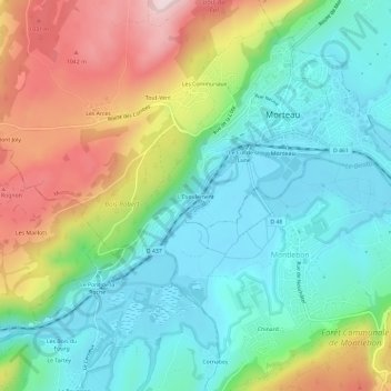 Mapa topográfico L'Éboulement, altitude, relevo