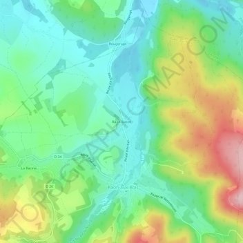 Mapa topográfico Raon Basse, altitude, relevo