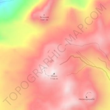 Mapa topográfico Эбеко, altitude, relevo
