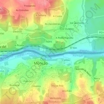 Mapa topográfico Morraceira, altitude, relevo