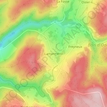 Mapa topográfico Lamorménil, altitude, relevo