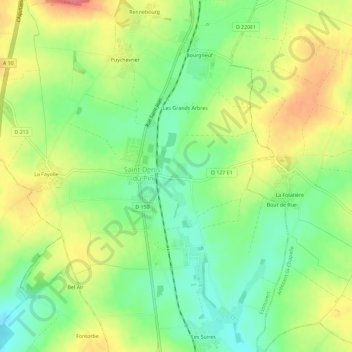 Mapa topográfico Le Petit Bois, altitude, relevo