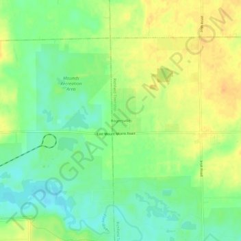 Mapa topográfico Rogersville, altitude, relevo