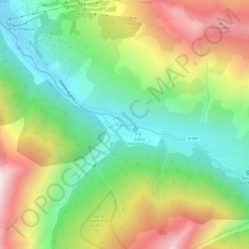 Mapa topográfico Ristolas, altitude, relevo