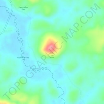 Mapa topográfico Monte Alto, altitude, relevo