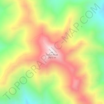 Mapa topográfico Grays Peak, altitude, relevo