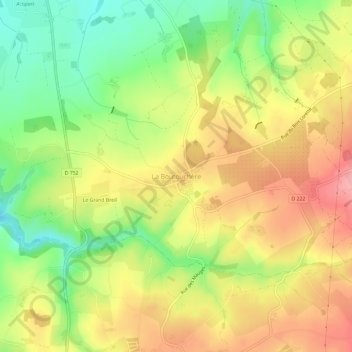 Mapa topográfico La Boutouchère, altitude, relevo