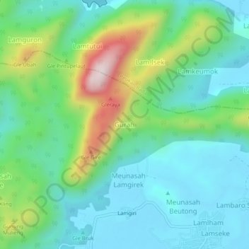 Mapa topográfico Gurah, altitude, relevo