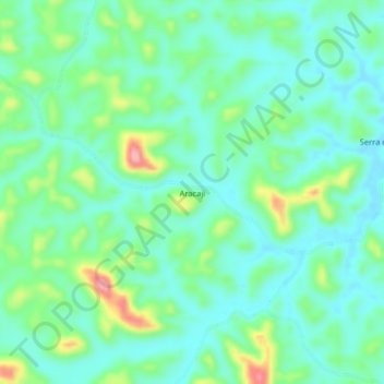 Mapa topográfico Aracaji, altitude, relevo