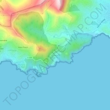 Mapa topográfico Le dattier, altitude, relevo