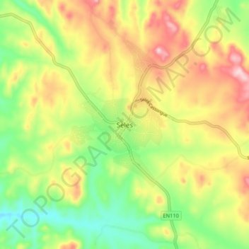 Mapa topográfico Seles, altitude, relevo