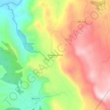 Mapa topográfico Chapéu-de-Sol, altitude, relevo
