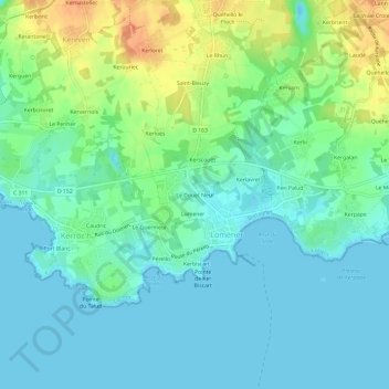 Mapa topográfico Le Douet Neuf, altitude, relevo