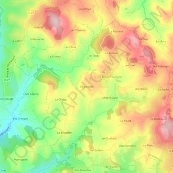 Mapa topográfico Chancolan, altitude, relevo