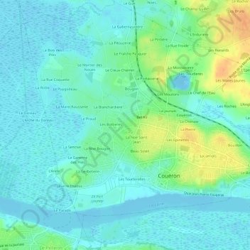 Mapa topográfico Le Patis, altitude, relevo