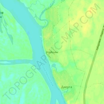 Mapa topográfico Naykhin, altitude, relevo