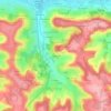 Mapa topográfico Barrèges, altitude, relevo