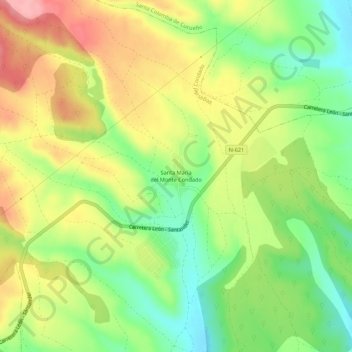 Mapa topográfico Santa María del Monte Condado, altitude, relevo