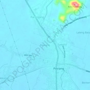 Mapa topográfico Penrang, altitude, relevo