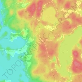 Mapa topográfico Orrville, altitude, relevo