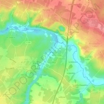 Mapa topográfico Paimparé, altitude, relevo