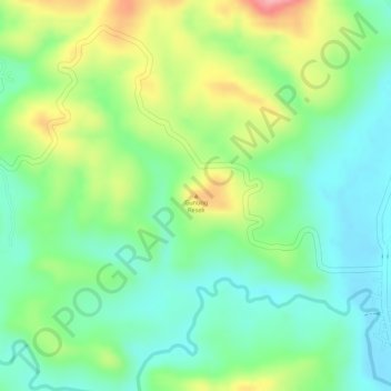 Mapa topográfico Gunung Resek, altitude, relevo