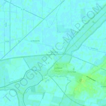 Mapa topográfico Le Pont de la Route, altitude, relevo