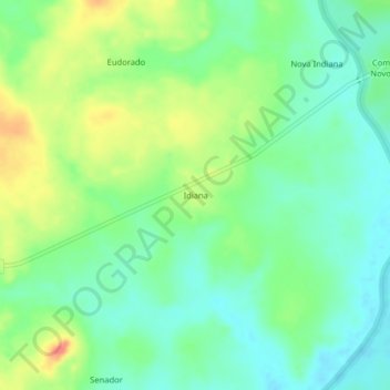 Mapa topográfico Idiana, altitude, relevo