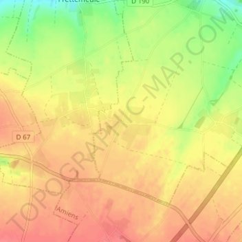 Mapa topográfico Wiammeville, altitude, relevo