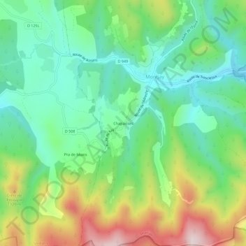 Mapa topográfico Chapaïsses, altitude, relevo